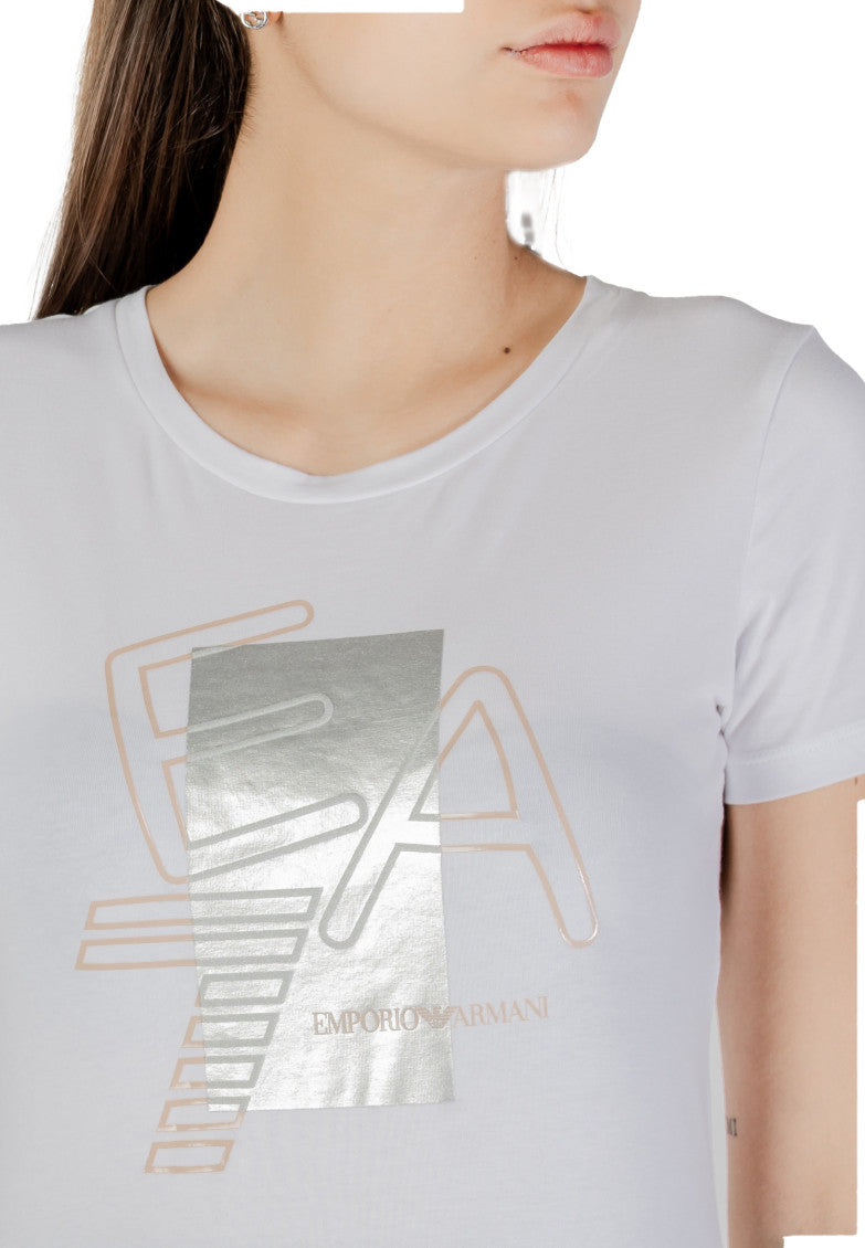 White Logo Round Neck T-Shirt 5