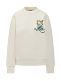 White Graphic Crew Neck Sweatshirt 1