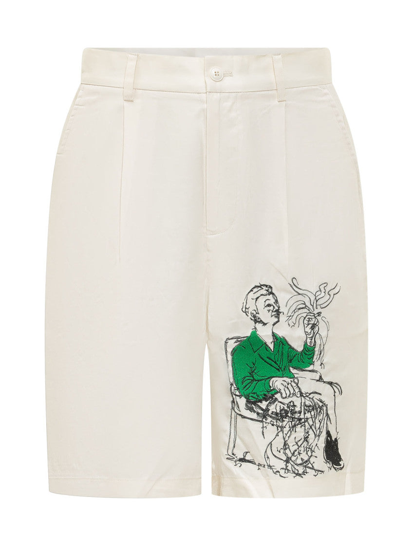 Off White Graphic Shorts 1