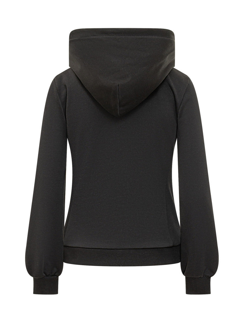 Black Quilted Hood Sweatshirt 2
