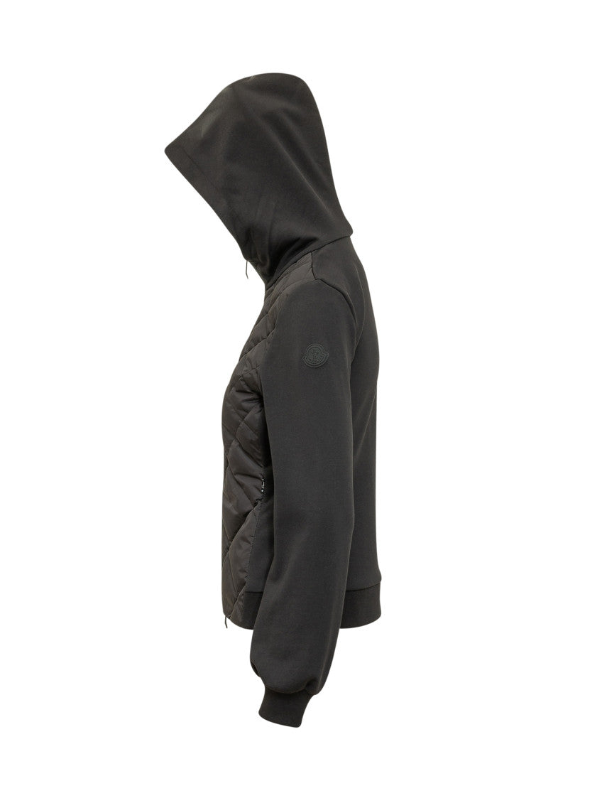 Black Quilted Hood Sweatshirt 3