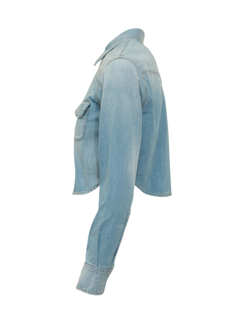 Blue Denim Regular Solid Shirt 3