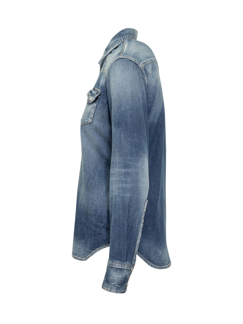 Blue Slim Solid Shirt 3