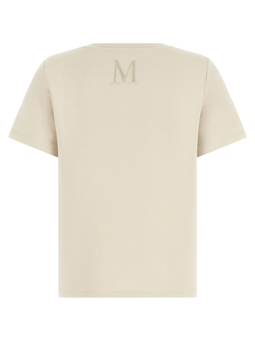 Beige Solid Crew Neck T-Shirt 2