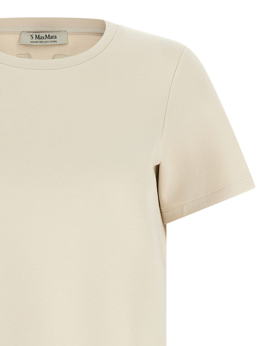 Beige Solid Crew Neck T-Shirt 3