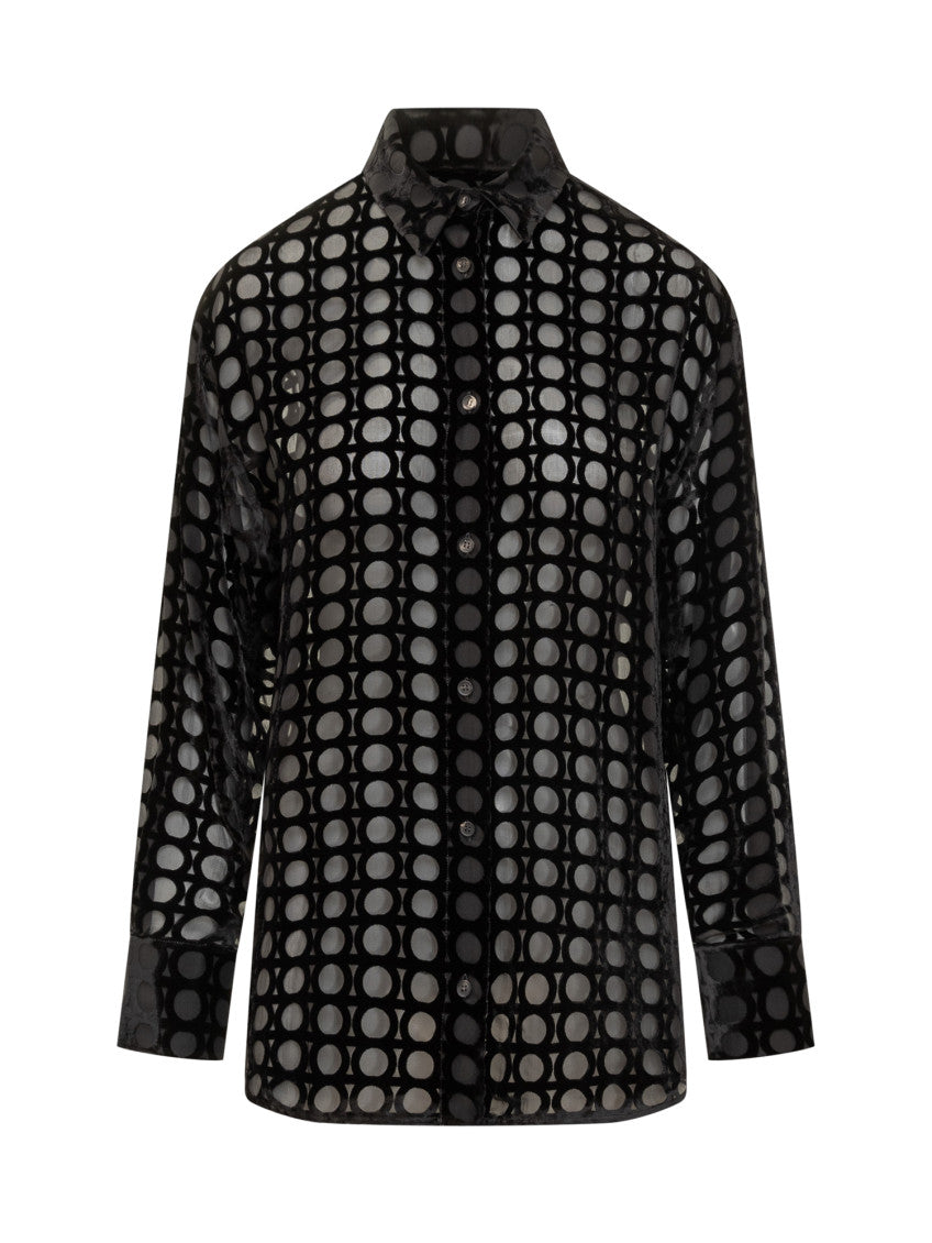 Black Regular Geometric Shirt 1