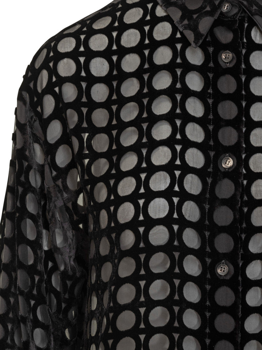 Black Regular Geometric Shirt 3