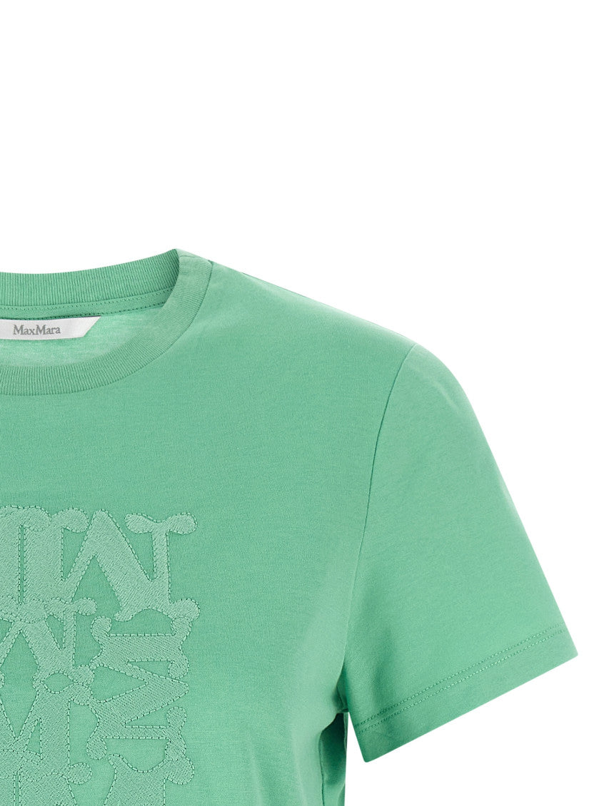 Green Embroidered Crew Neck T-Shirt 3