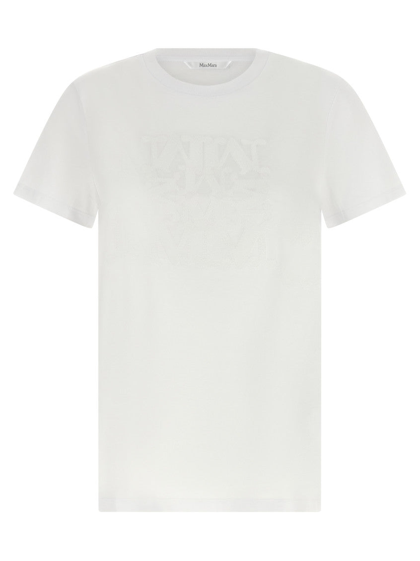 White Embroidered Crew Neck T-Shirt 1