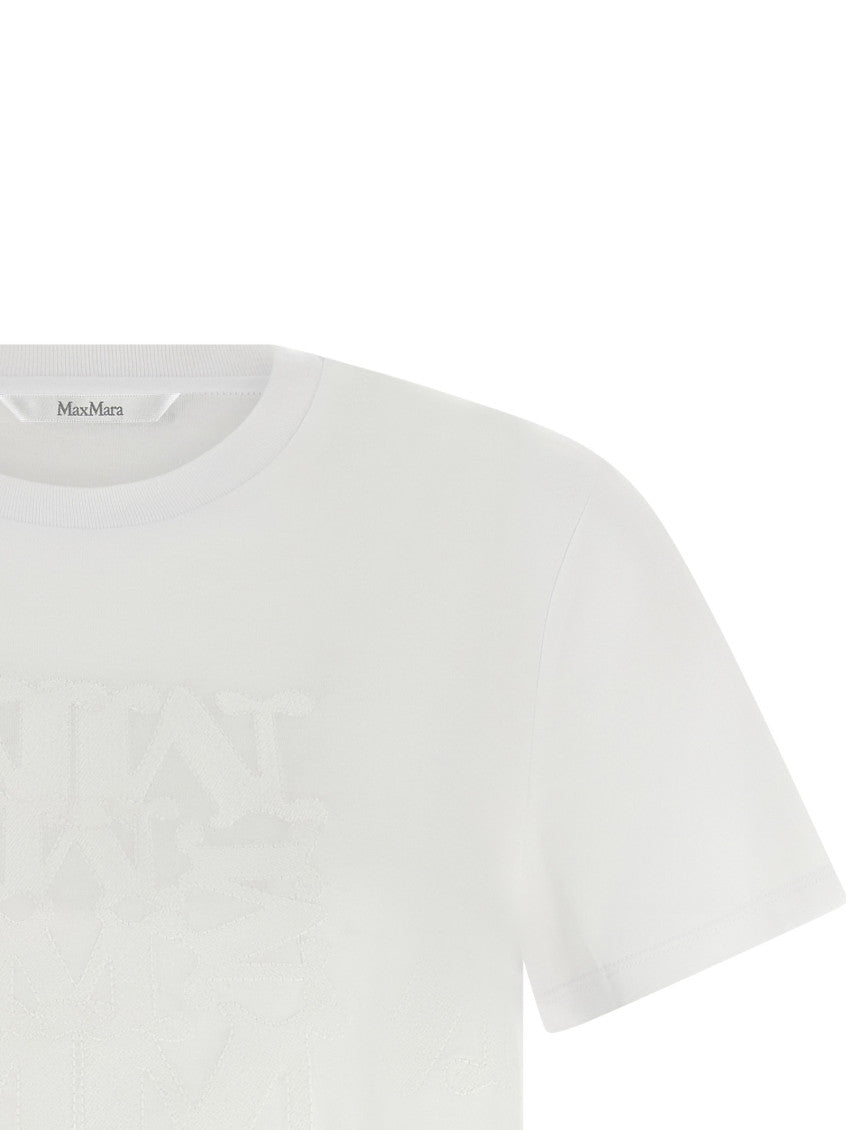 White Embroidered Crew Neck T-Shirt 3