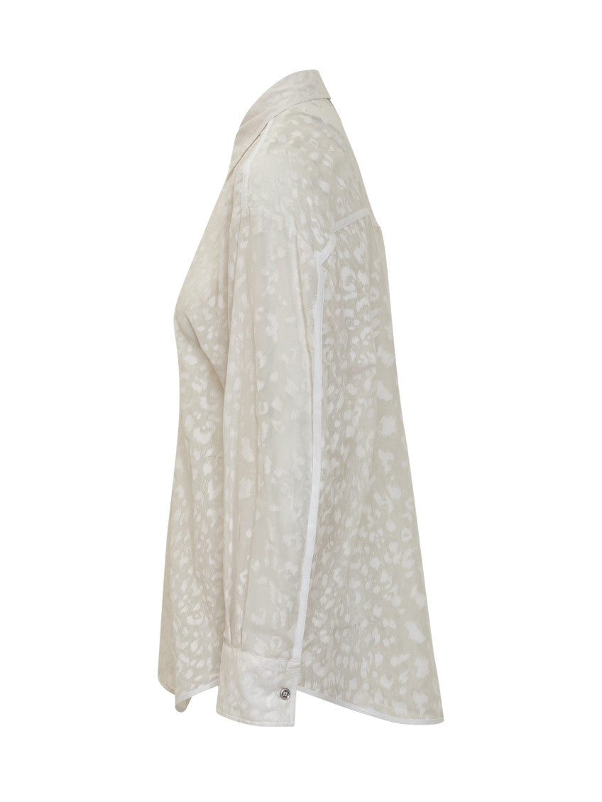 White Relaxed Textured Shirt 3