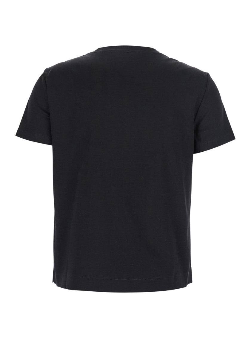Black Solid Crew Neck T-Shirt 2