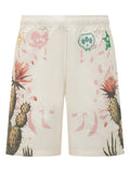 Beige Graphic Shorts 1
