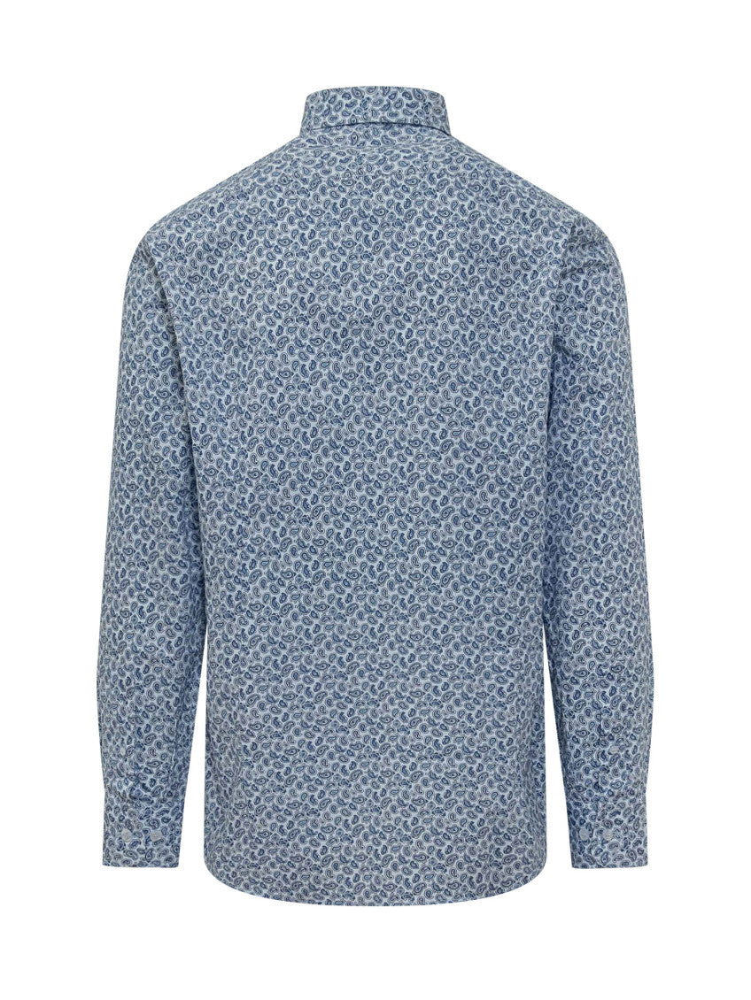Blue Regular Paisley Shirt 2