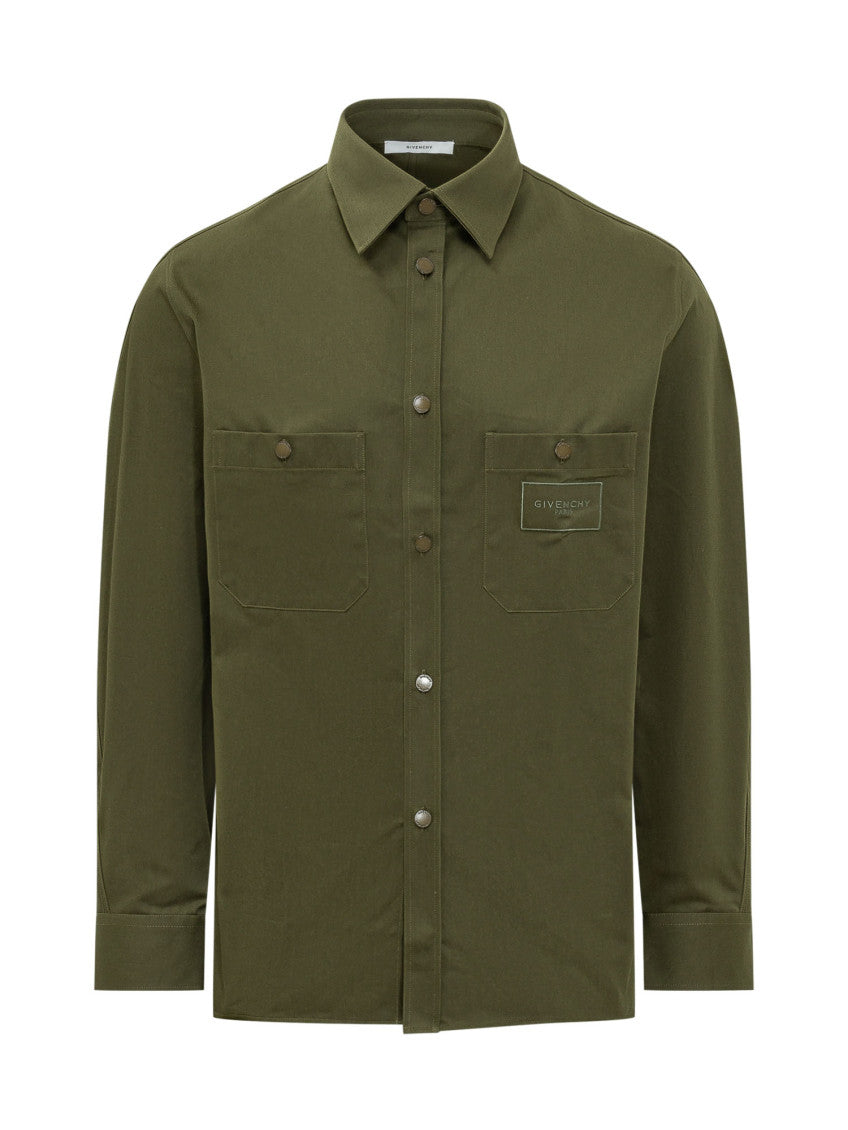 Olive Regular Solid Shirt 1