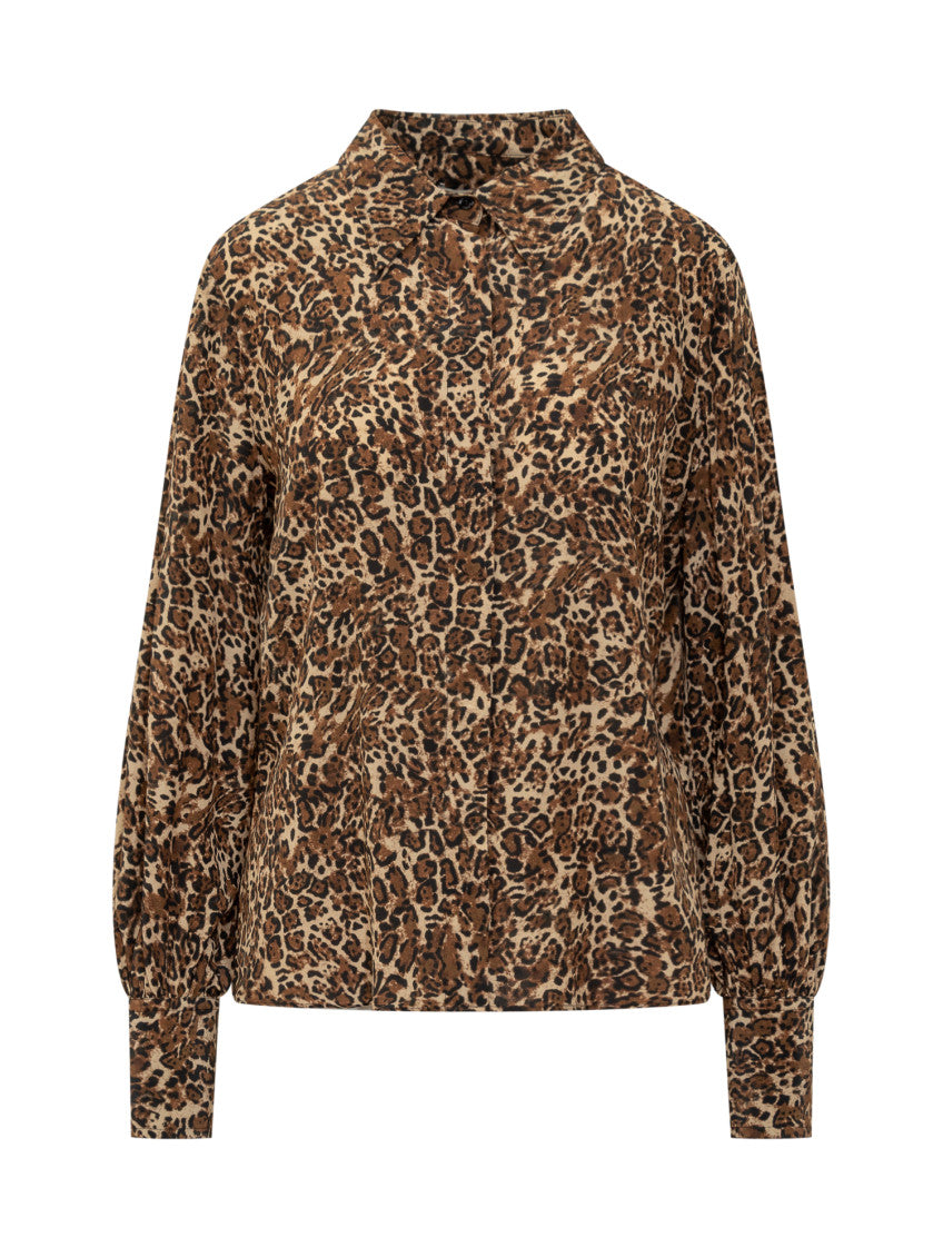 Brown Relaxed Animal Print Shirt 1