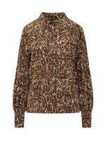 Brown Relaxed Animal Print Shirt 1