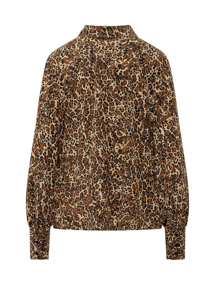 Brown Relaxed Animal Print Shirt 2