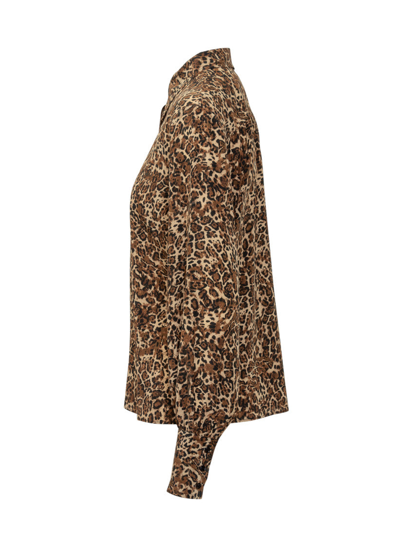 Brown Relaxed Animal Print Shirt 3