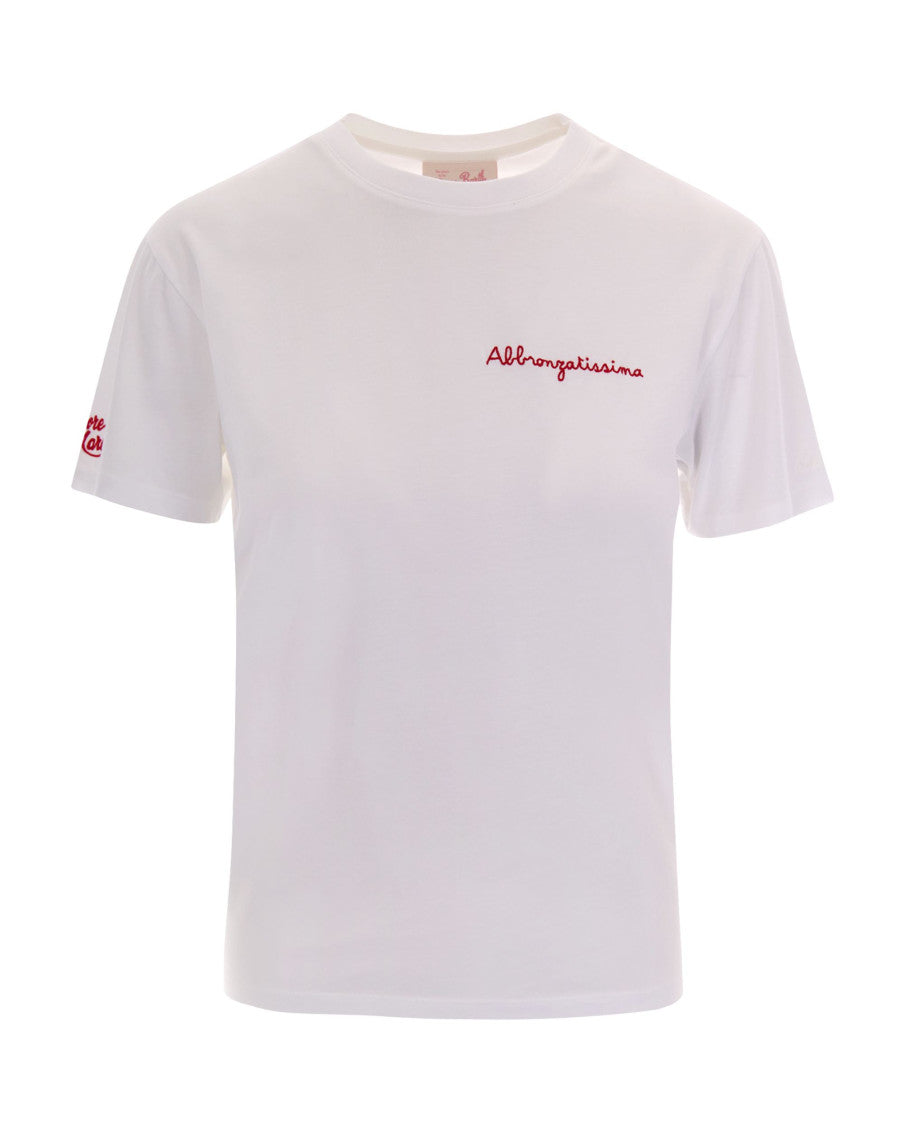 Off White Solid Crew Neck T-Shirt 1
