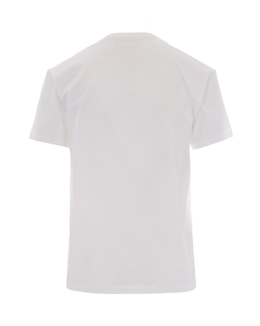 Off White Solid Crew Neck T-Shirt 2