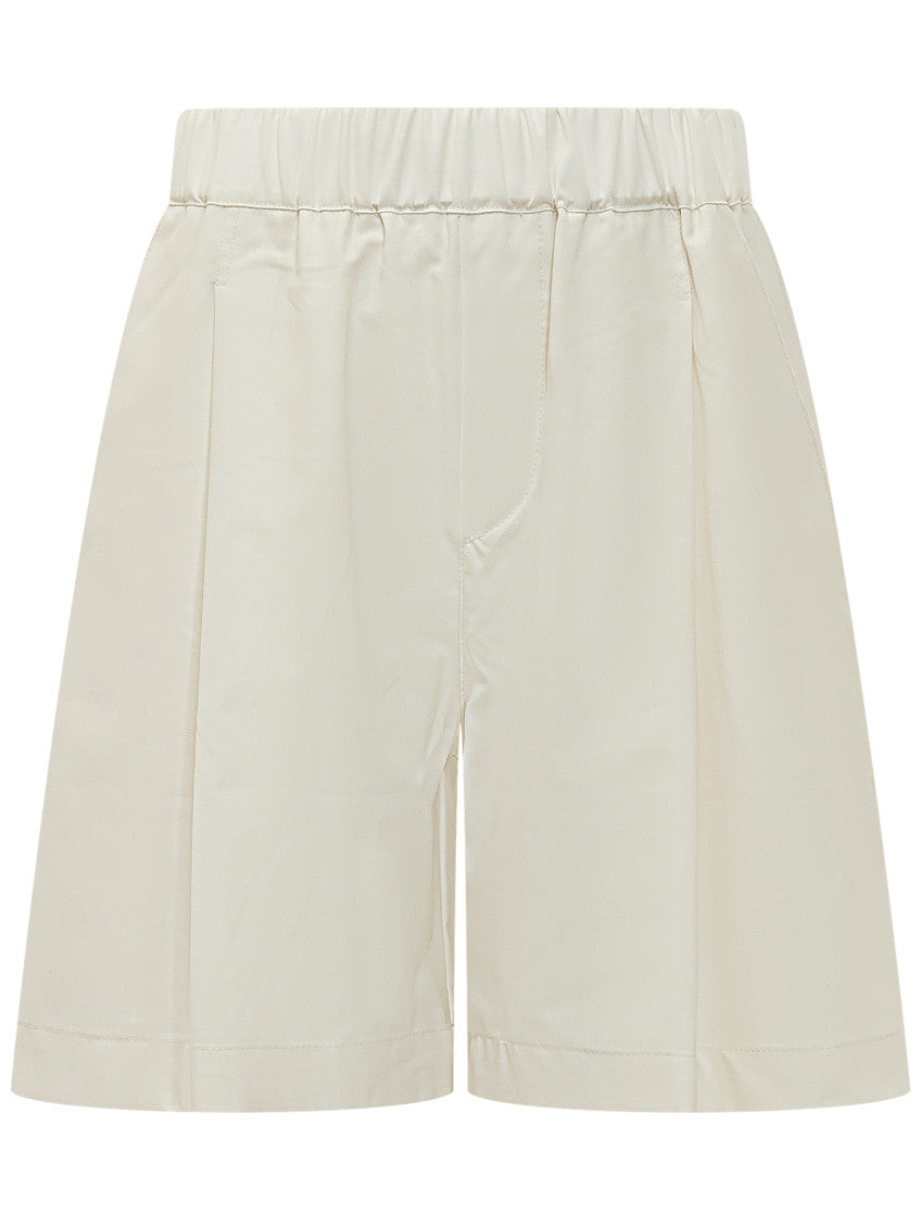 Beige Solid Shorts 1