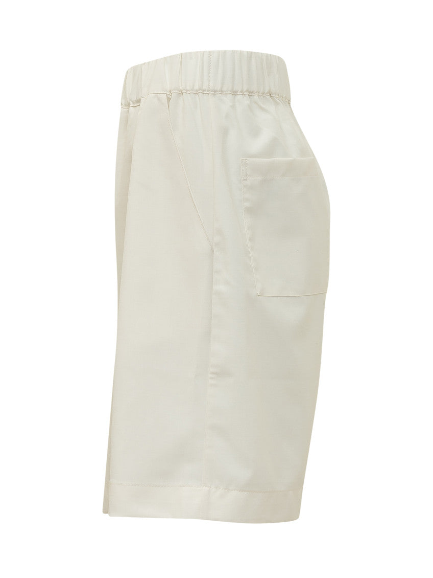 Beige Solid Shorts 2