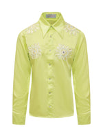 Lime Green Regular Embroidered Shirt 1