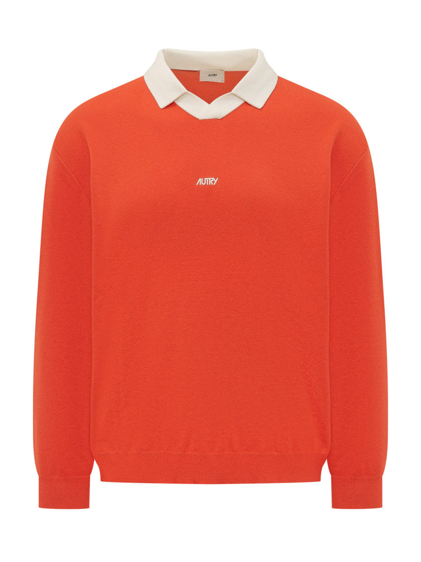 Orange Solid Shirt Collar Polo 1