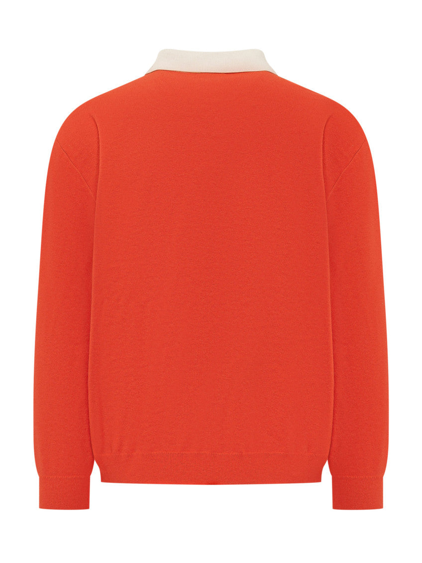 Orange Solid Shirt Collar Polo 2