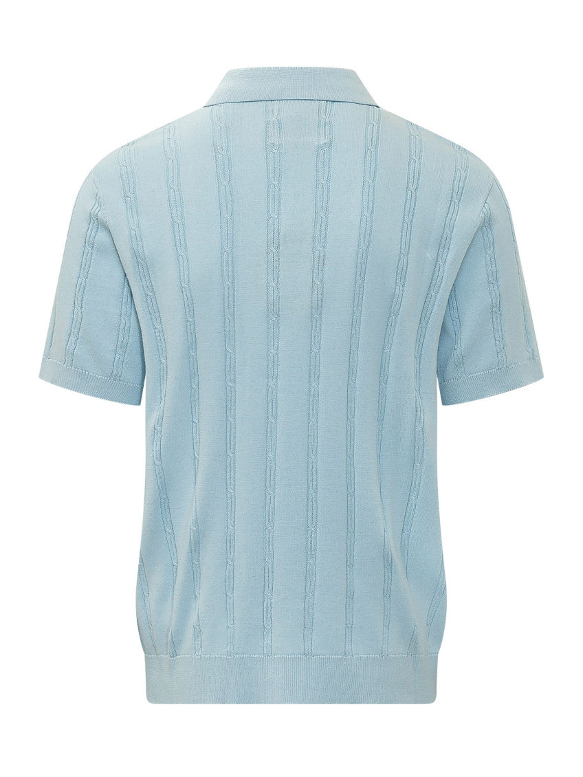 Blue Stripes Shirt Collar Polo 2
