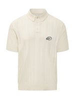 White Textured Shirt Collar Polo 1