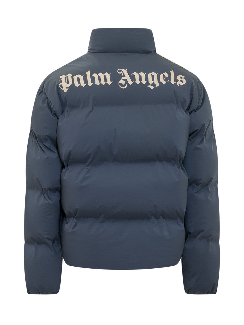 Blue Solid Mock Collar Jacket 2