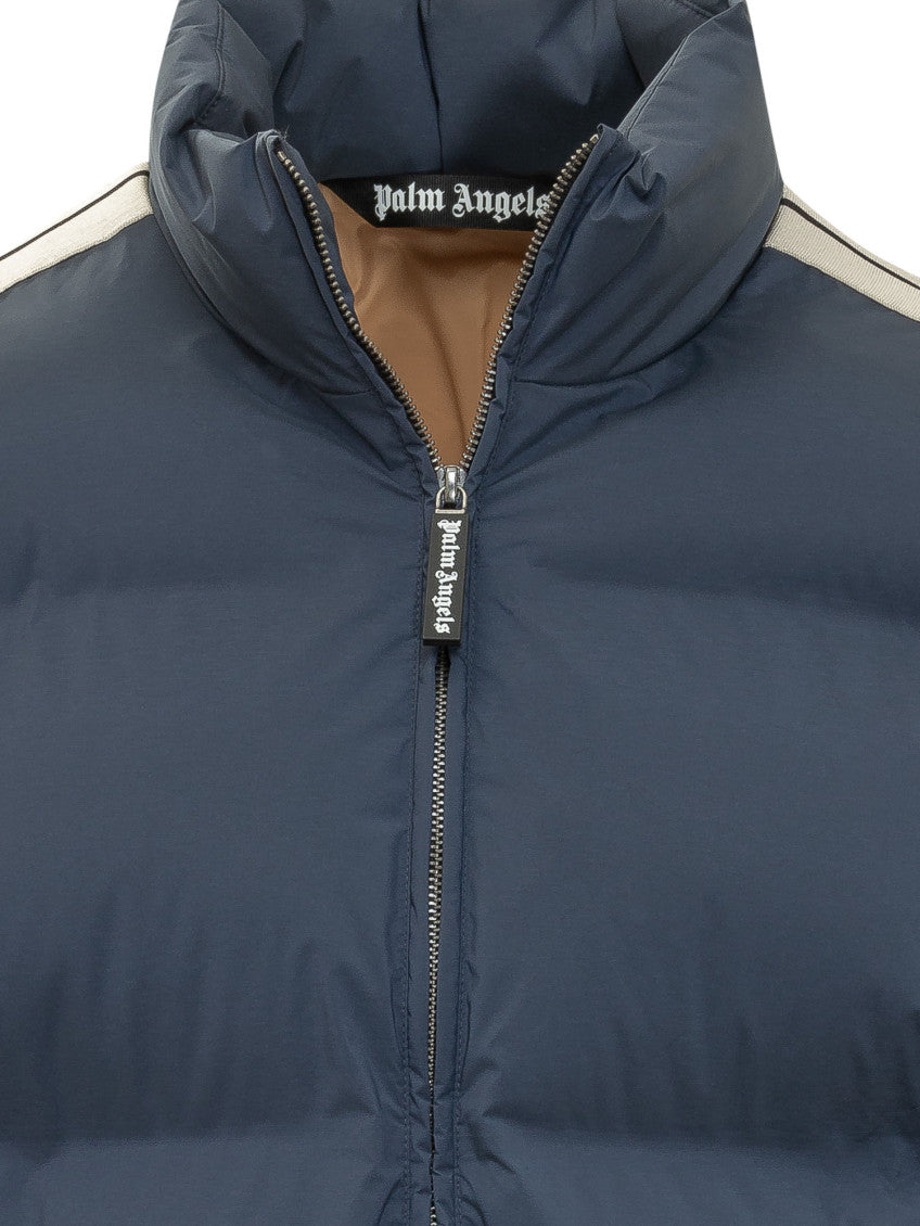 Blue Solid Mock Collar Jacket 4