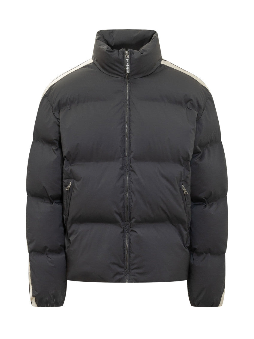 Black Solid Mock Collar Jacket 1