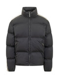 Black Solid Mock Collar Jacket 1