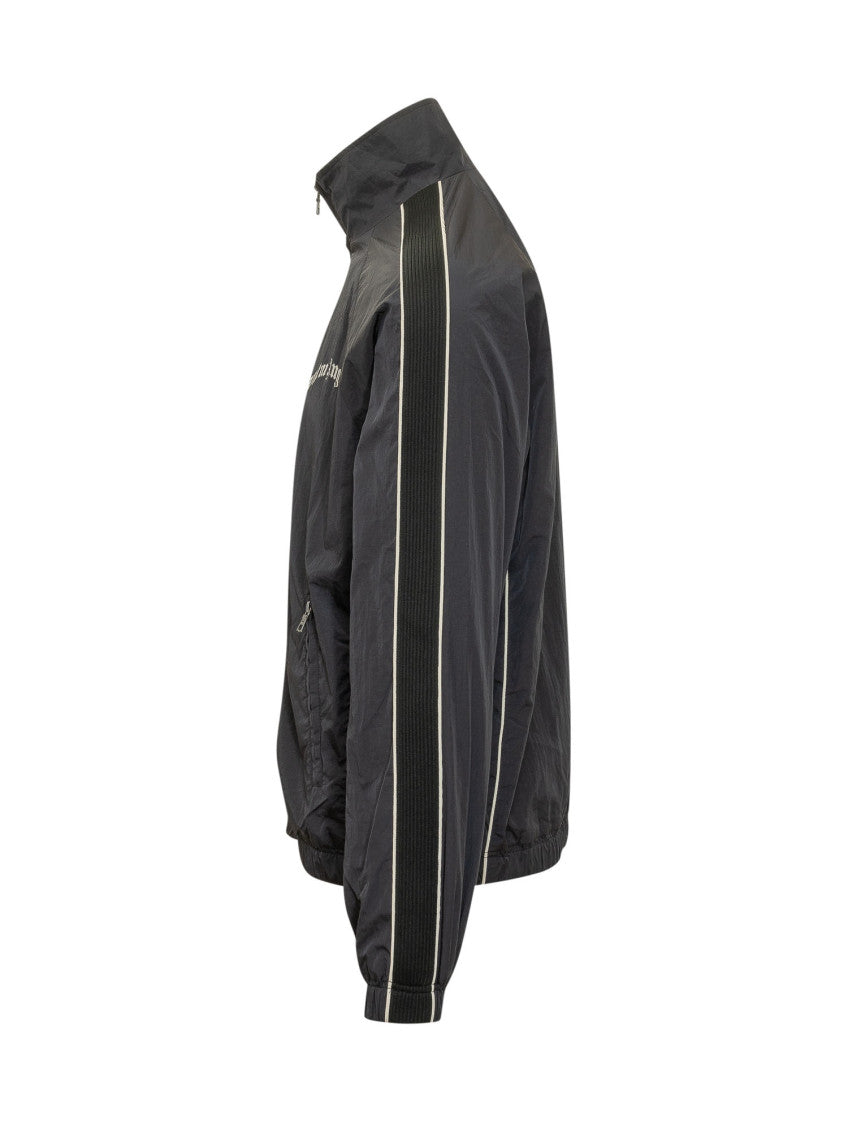 Black Logo Band Collar Jacket 2