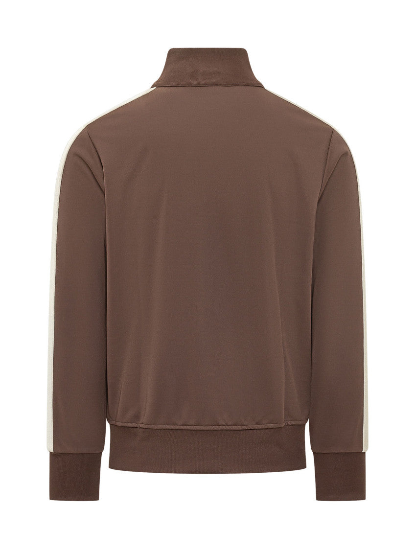 Brown Solid Mock Collar Jacket 3