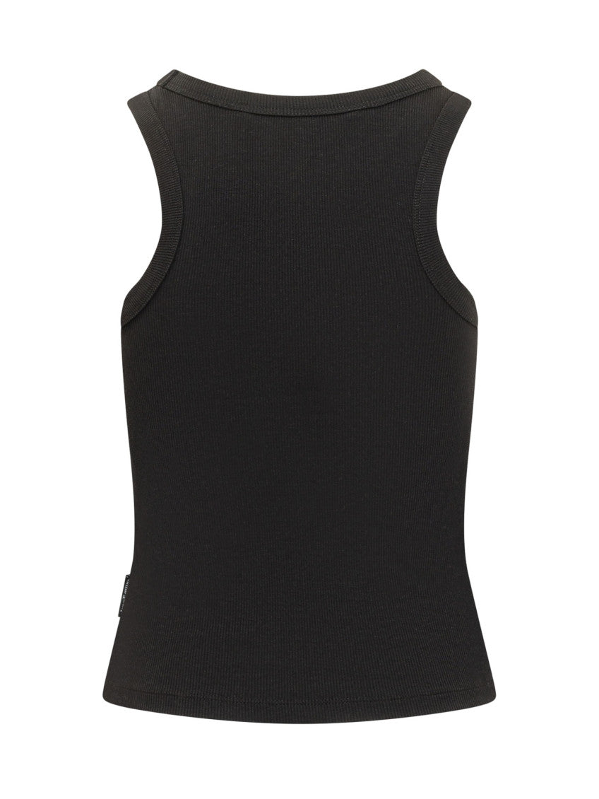 Black Logo Round Neck Top 2