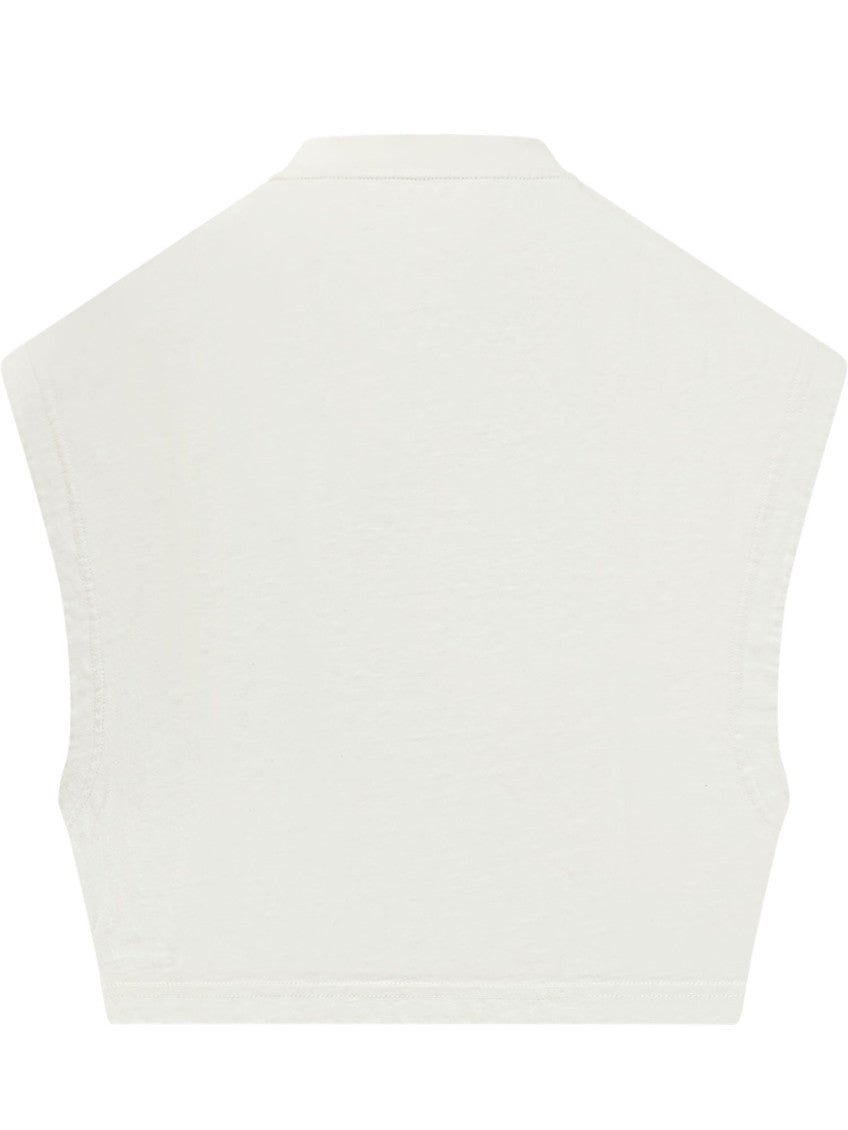White Graphic Round Neck Top 2