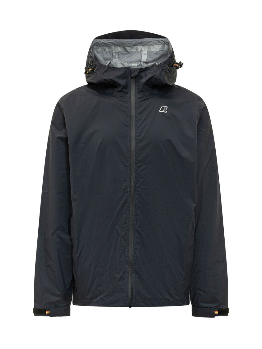 Dark Blue Solid Hood Jacket 1