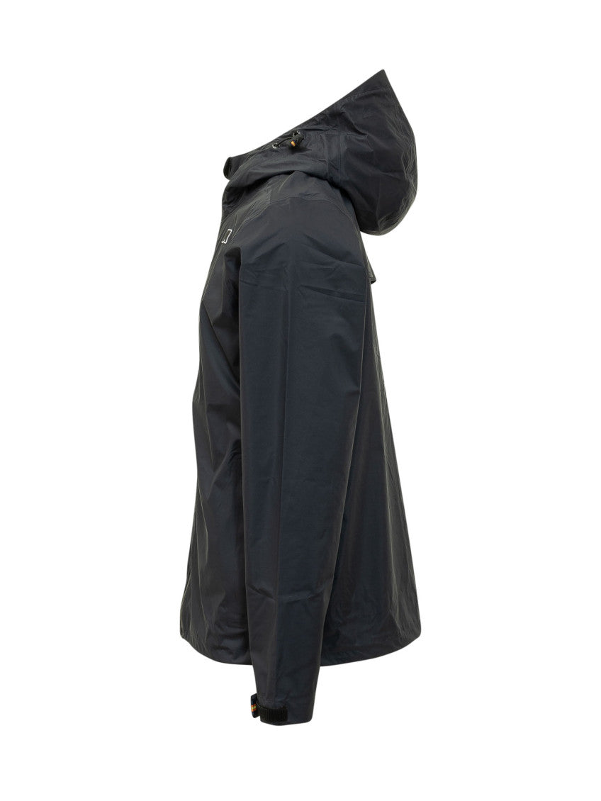 Dark Blue Solid Hood Jacket 2
