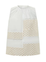 White Embroidered Round Neck Top 1