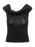 Black Textured Off Shoulder Top 1