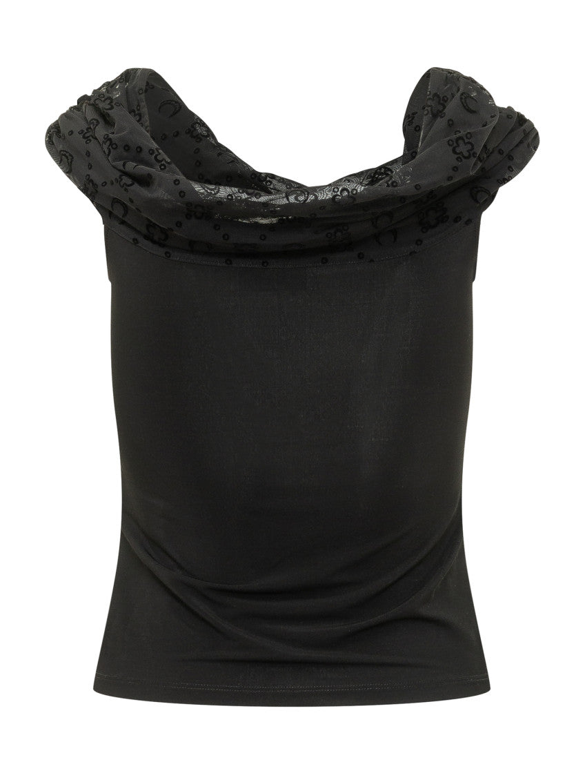 Black Textured Off Shoulder Top 2
