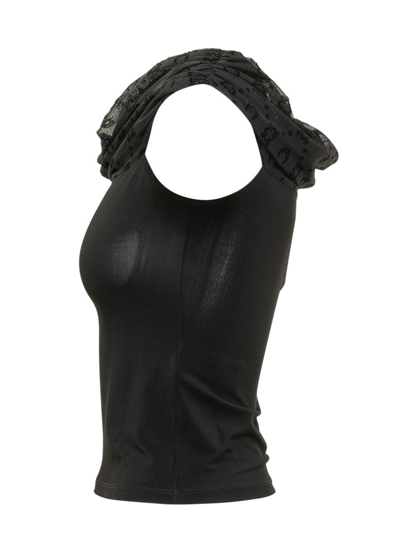 Black Textured Off Shoulder Top 3