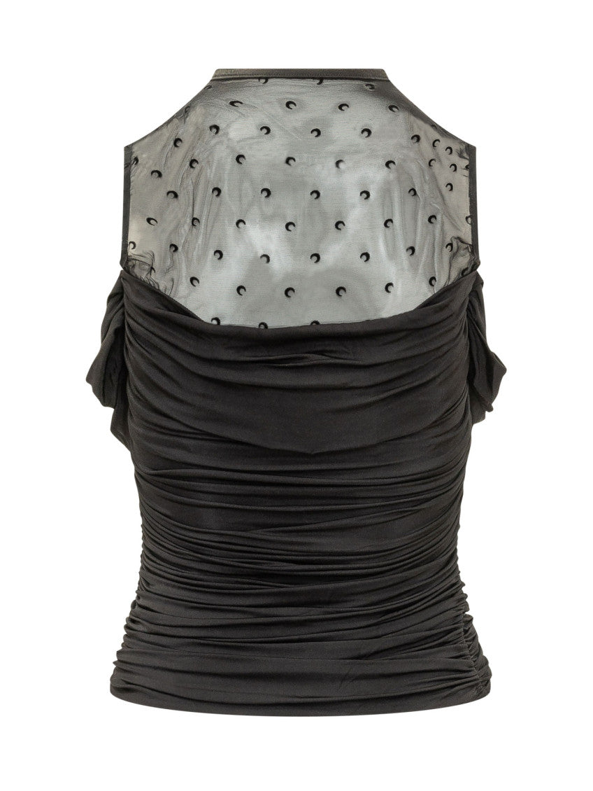 Black Printed Crew Neck Top 2