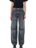 Grey Cut-out Straight Jeans 1