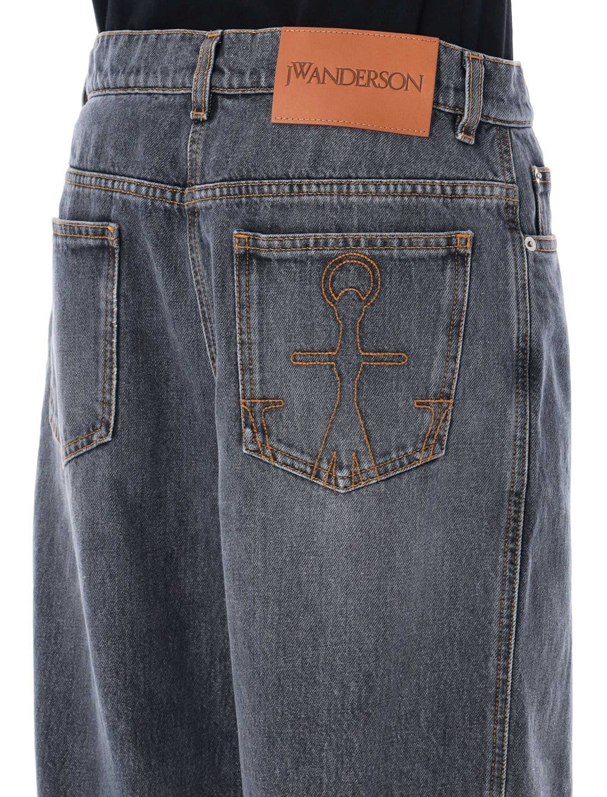 Grey Cut-out Straight Jeans 7
