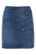Blue Twisted Denim Miniskirt 1